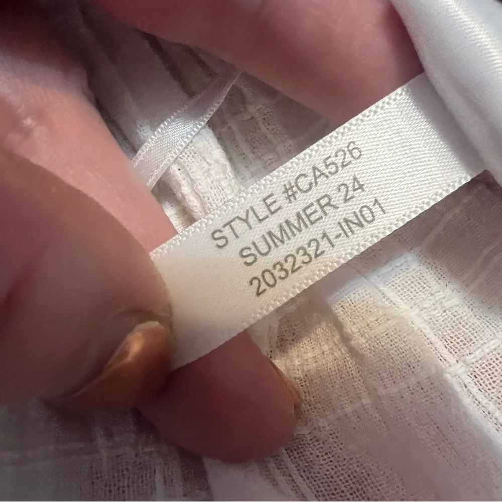 J. Crew Clio White Smocked Peplum Cami with Tie Straps M - Picture 11 of 11